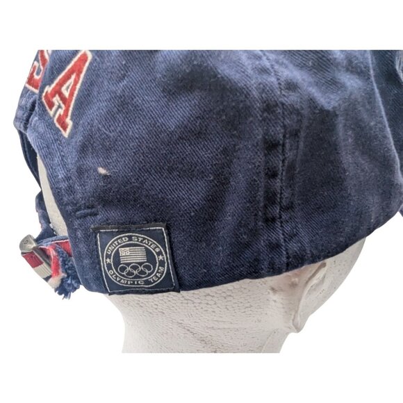 Ralph Lauren Navy Blue Polo Hat W Embroidered Logo USA Olympic Patch Adj Strapba - Picture 4 of 8